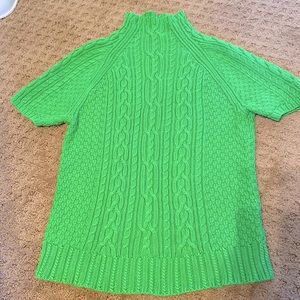 Ralph Lauren Polo cable knit neon green short sleeve sweater sz S